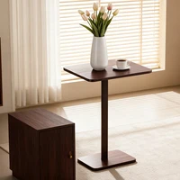 Minimalist C-Shaped End Table，Lightweight Sofa Bed Tray，Rustic Brown for Small Living Room TV Snack 4