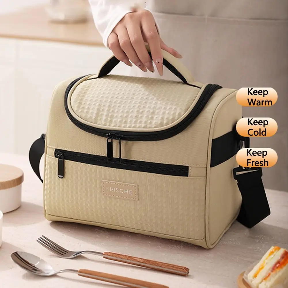 Multifunctional Zipper Handle Lunch Box Durable Sturdy Insulated Lunch Bag Large Capacity Hand-held Tote Food Container School