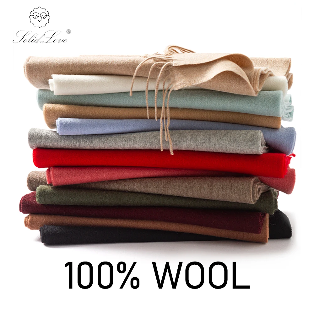Solidlove wełniany szalik zimowy damski szaliki szaliki dla dorosłych dla pań 100% wełniany szalik kobiety moda kaszmirowe Poncho Wrap
