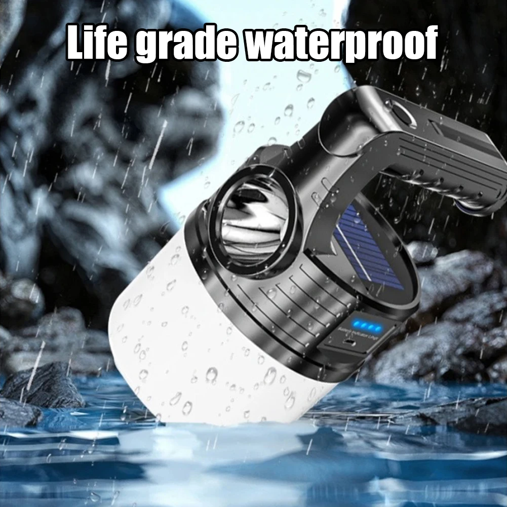 Solar LED Camping Light, Outdoor Searchlight, Tent Lamp, USB Rechargeable Bulb, Portable Lanterns, Emergency Strong Light,
