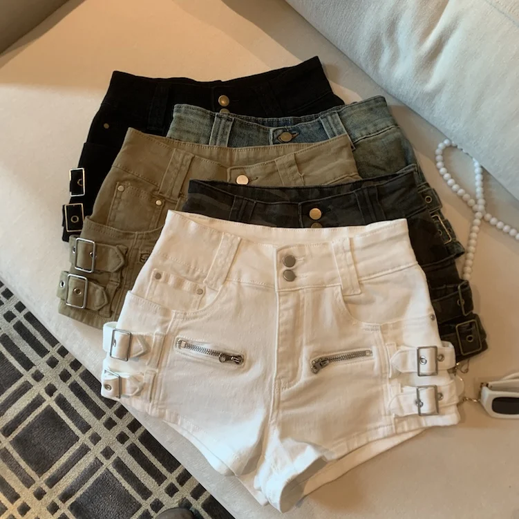 

Женские джинсовые шорты Slim Fit с высокой талией, весна-лето, американский стиль, прямые широкие брюки, ретро, повседневные, мягкие, в стиле Cool Wind