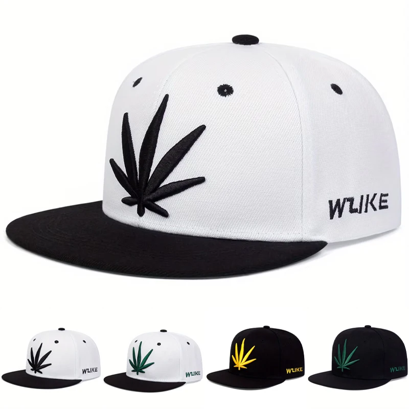 

Unisex Maple Leaf Embroidery Hip-hop Hats Spring And Autumn Outdoor Adjustable Sports Casual Baseball Caps Sunscreen Hat
