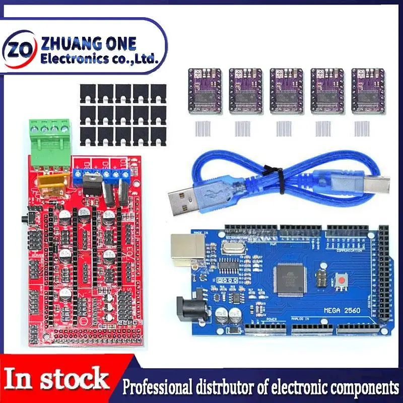 Imagem -03 - Impressora Mega 2560 r3 Mais Rampas 1.4 Painel de Controle Mais Pcs A4988 ou Drv8825 Stepper Motor Drive para Arduino 3d