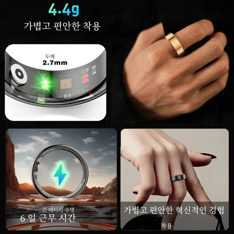 Smart Ring Militaire Kwaliteit Titanium Stalen Shell Gezondheid Monitoring Ip68 & 3atm Waterdichte Multi-Sport Modi Voor Ios Huawei Xiaomi