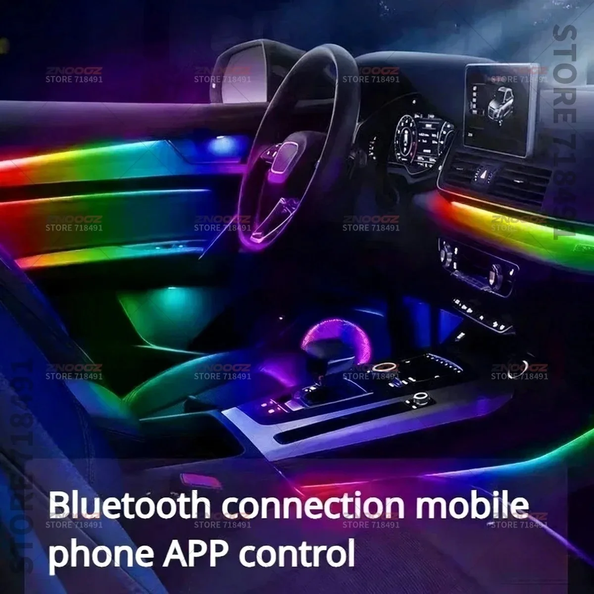 22in1 RGB Car Interior Acrylic Car Ambient Lights RGB Hidden Acrylic Strip Decoration Atmosphere Accessories For Tesla Model X view 6