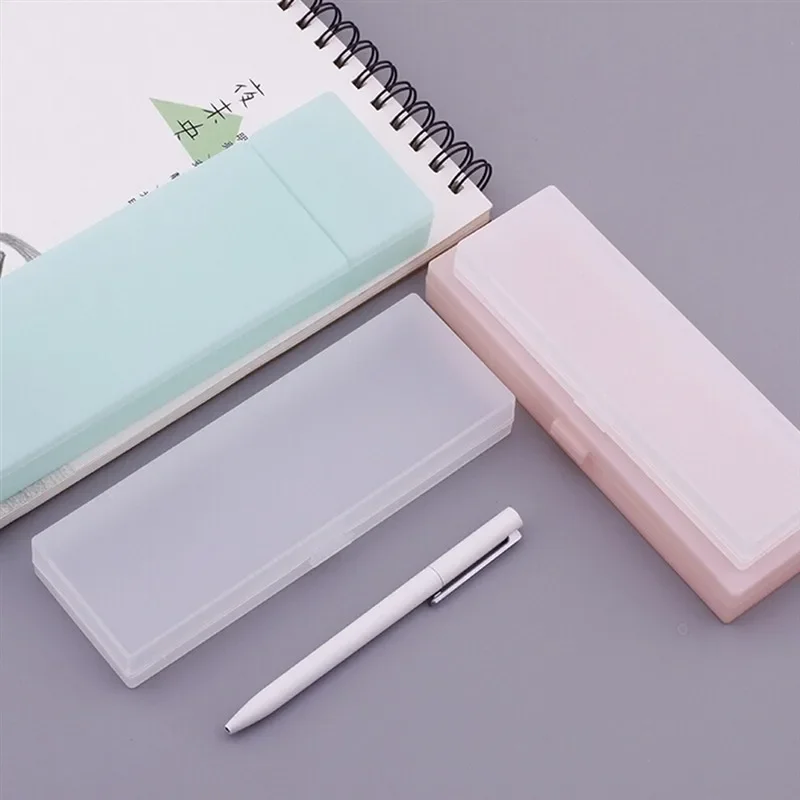Cute Kawaii Transparent Plastic Pencil Case Lovely Pen Box For Kids Gift Office School Supplies stationery Materials