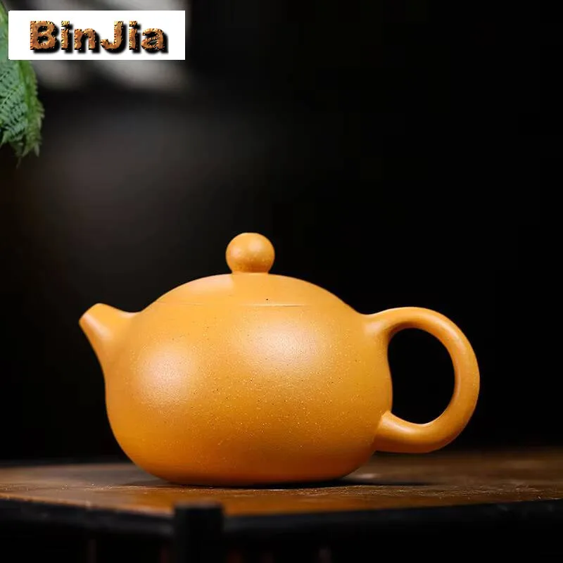 

110 мл бутик Исин фиолетовые глиняные чайники ручной работы Xishi горшок необработанная руда золотая секция грязевой чайник китайский чайный сервиз Zisha аксессуары