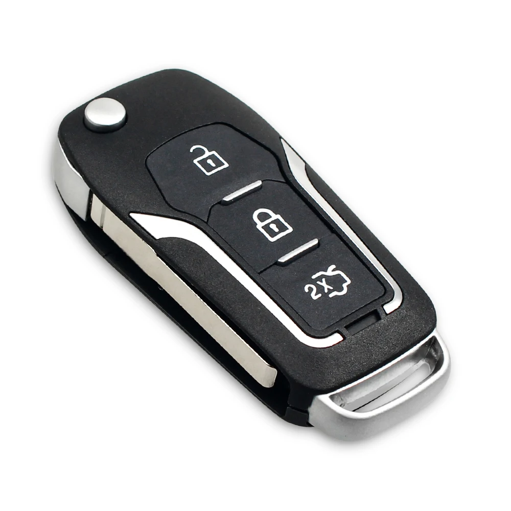 KEYYOUปรับเปลี่ยนพลิกกุญแจพับรถRemote Key ShellสำหรับFord Focus 3 Fiesta Mondeo C Max Smart Key CoverกรณีFob 3 ปุ่ม