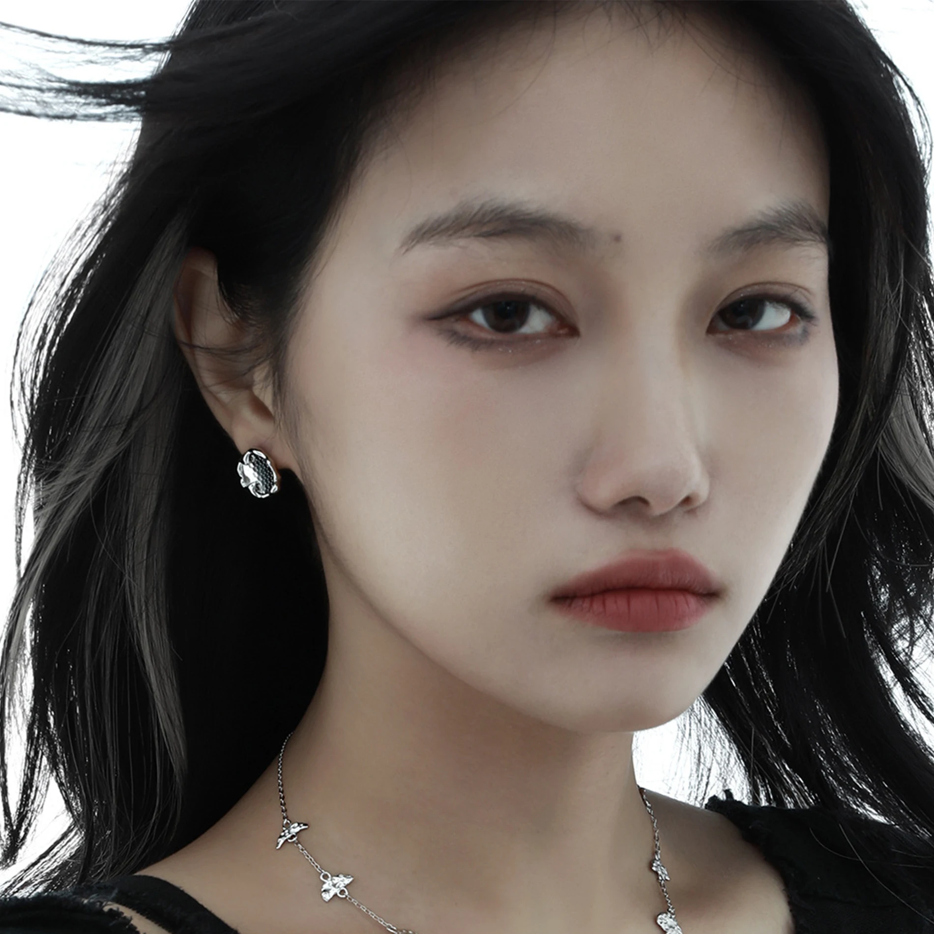 F.I.N.S الأصلي بساطتها S925 فضة أقراط غير النظامية العسل بريق ثقب الأذن ترصيع غرامة مجوهرات هدايا #5