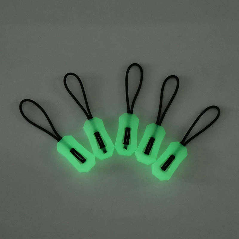 5pcs/set Luminous Zipper Pull Kit Markers Outdoor Camping Tool Glow In The Dark Puller Head for Coats Jackets Rucksacks Handbag