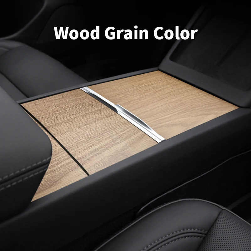 Per tesla center sticker modello Y 3 wood Center abs Console Panel Grain Film Carbon Central Control Car dashboard cover sticker