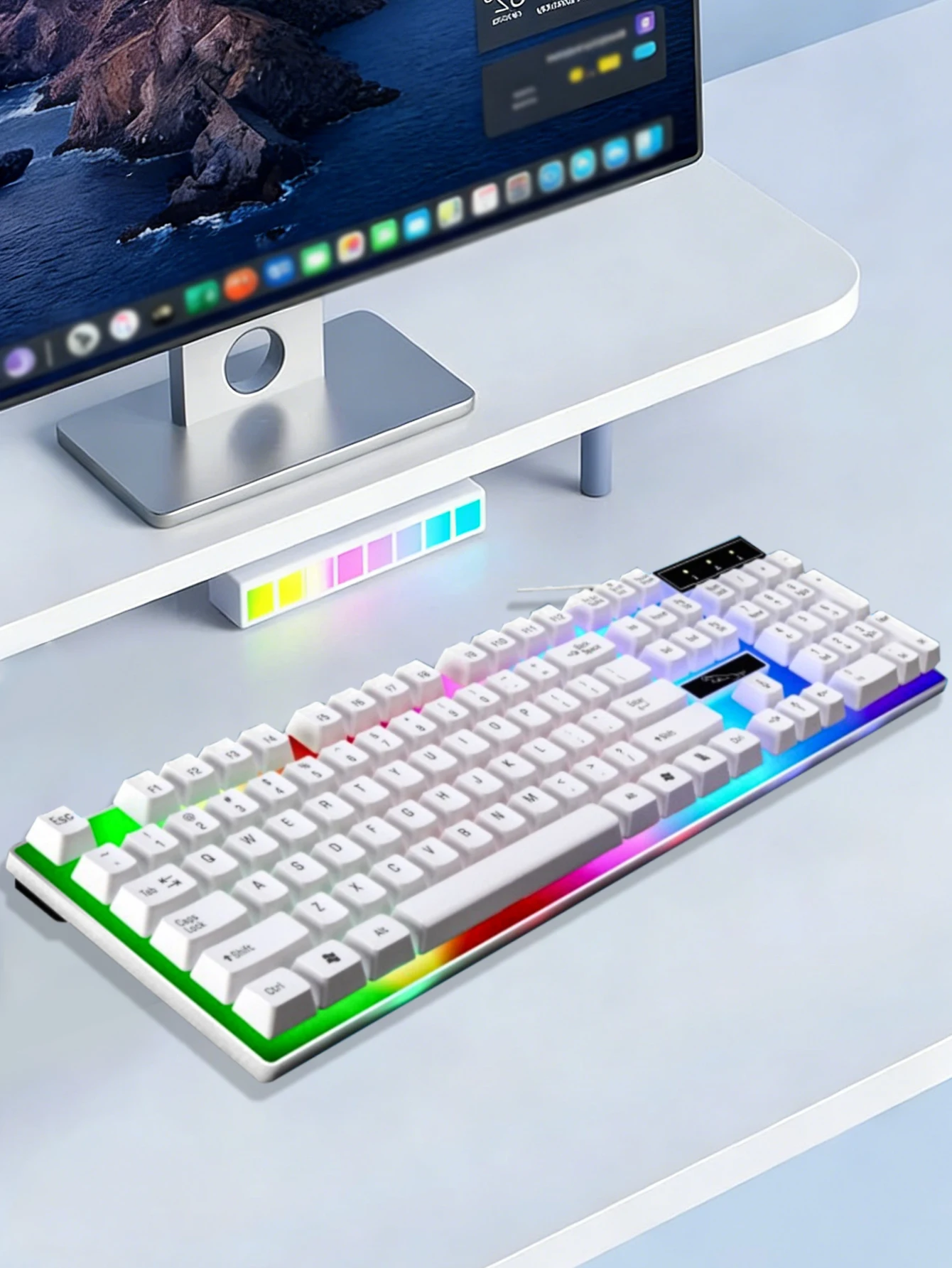 G21 Wired USB Illuminated Gaming Keyboard, Mechanical Feeling Backlit Keyboard, Suitable for Desktop Computers/Laptops/PCs