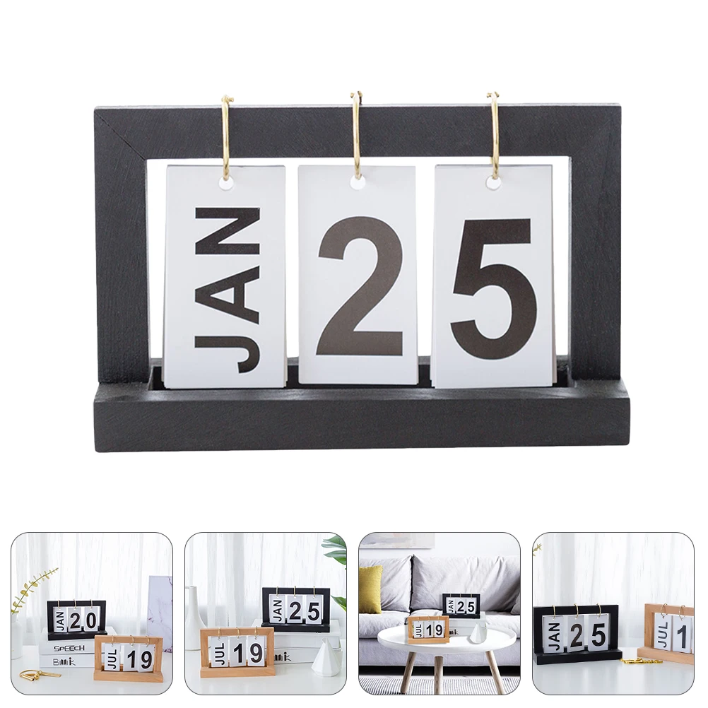 1pc Holz Ewiger Schreibtisch Kalender Aluminium Home Office Dekorative Täglichen Datum Monat Diagramm Für Kaffee Shop Restaurant Bar