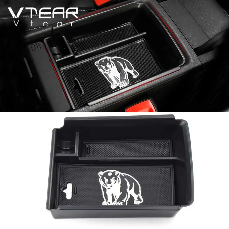 Vtear For Skoda Kodiaq Accessories car interior Gap Plate storage box Central control cover parts car-styling decoration trim