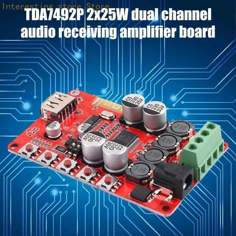 Stereo-Bluetooth-kompatible Verstärkerplatine mit 2 x 25 W Ausgang, DC8-26 V Eingang, kompaktes Empfängermodul für DIY Passiv – Detail 5