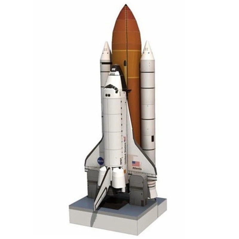 3D Paper Model Space Library Papercraft Cardboard House For Children Paper Toys 1: 150 Shuttle Atlantis Puzzle Handmade Rocket