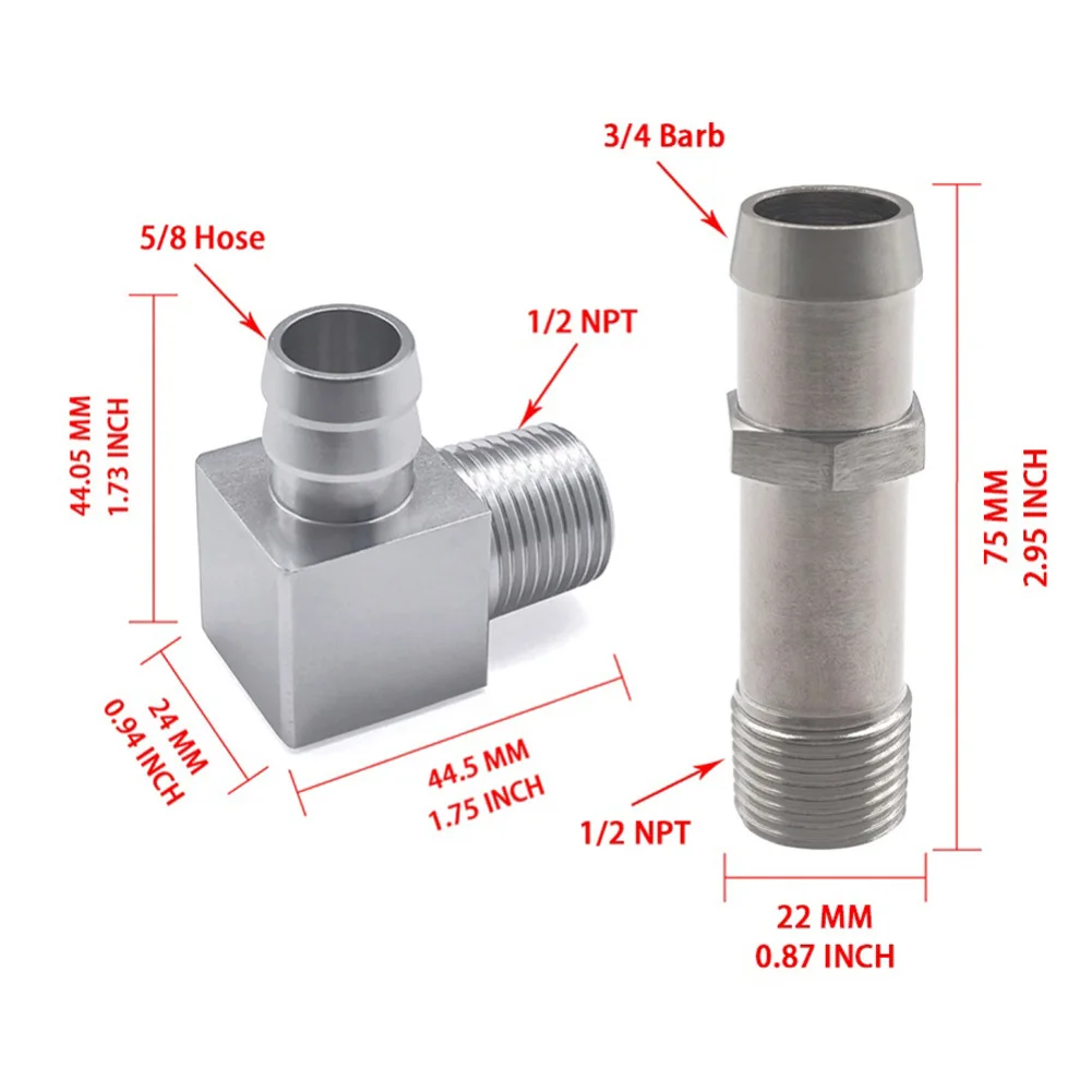 

Комплект адаптеров для шланга нагревателя, насос 3/4 дюйма, впуск 5/8 дюйма для Chevy, для двигателей SBC V8, в комплект входят прямые и 90 градусов.