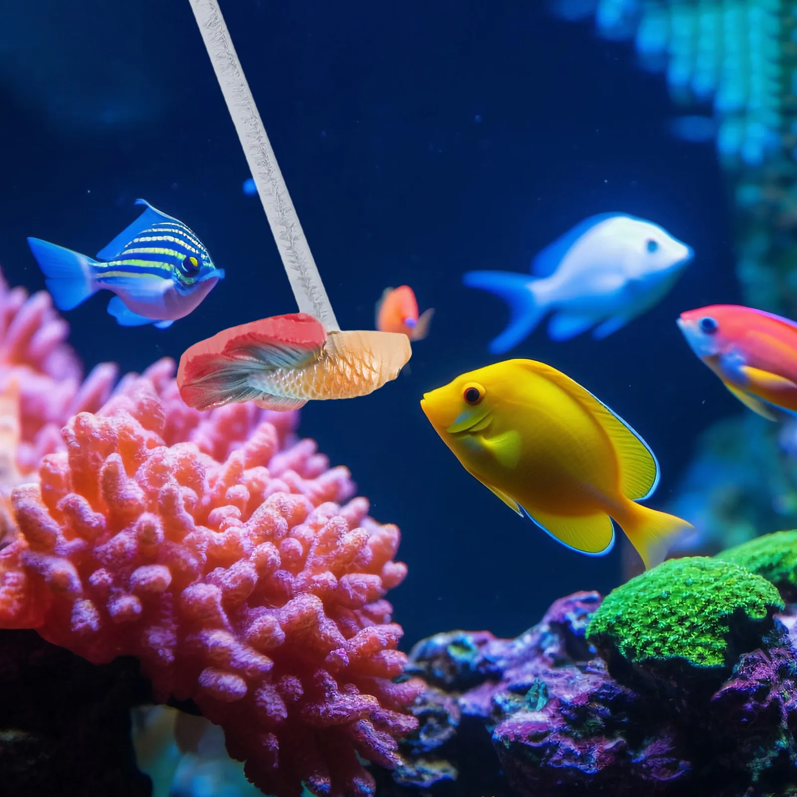 

Betta Fish Training Wand Cartoon Decor Interactive Stick for Betta Tank Fish Active Play Aquarium Training Tool