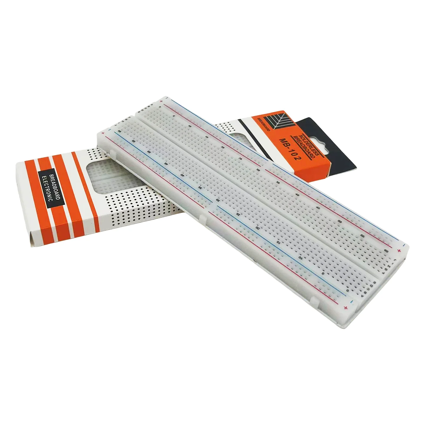 MB-102 Breadboard mit roten und blauen Kabeln: 830-Loch-Breadboard, experimentelles Verbindungsboard, 165×55×10mm – Detail 3