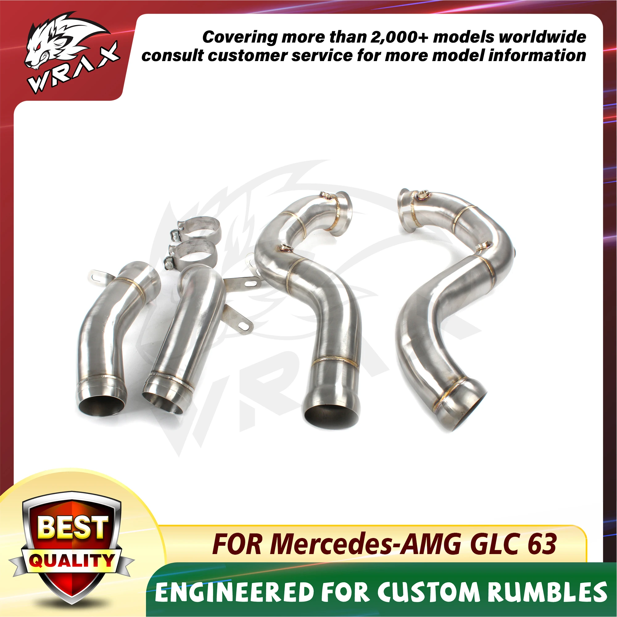 

[WRAX Exhaust Custom product] Turbo Catless Downpipe Exhaust forMercedes-AMG GLC 63 Catalytics Performan System