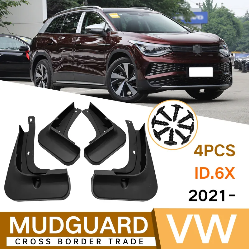 

For Volkswagen ID.6X 2021 black car mudguard Reduce dust Resist tire dirt car accessories tools