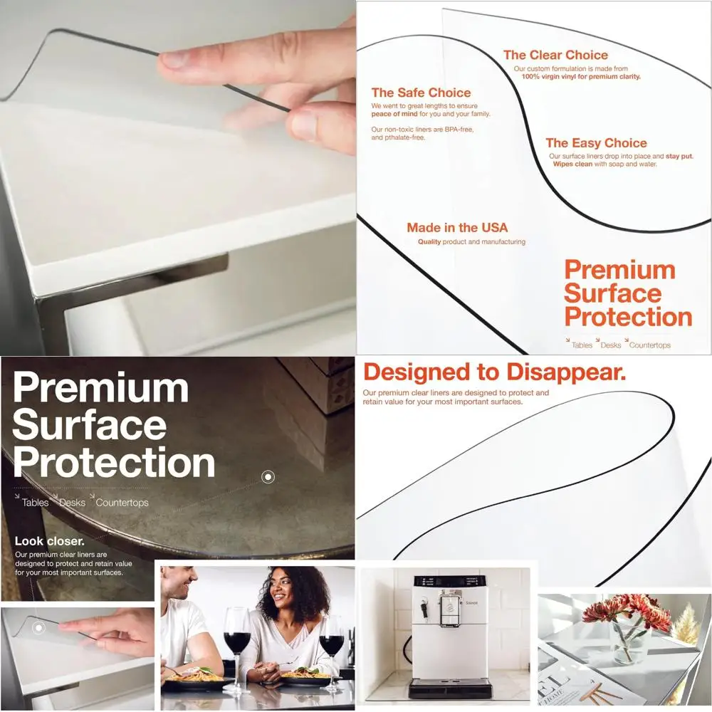 

Custom Rectangle Clear Vinyl Tablecloth Cover, 38 x 96, 2mm Thick, Ultra Smooth, Safe, Made in USA, Protective Table Covering