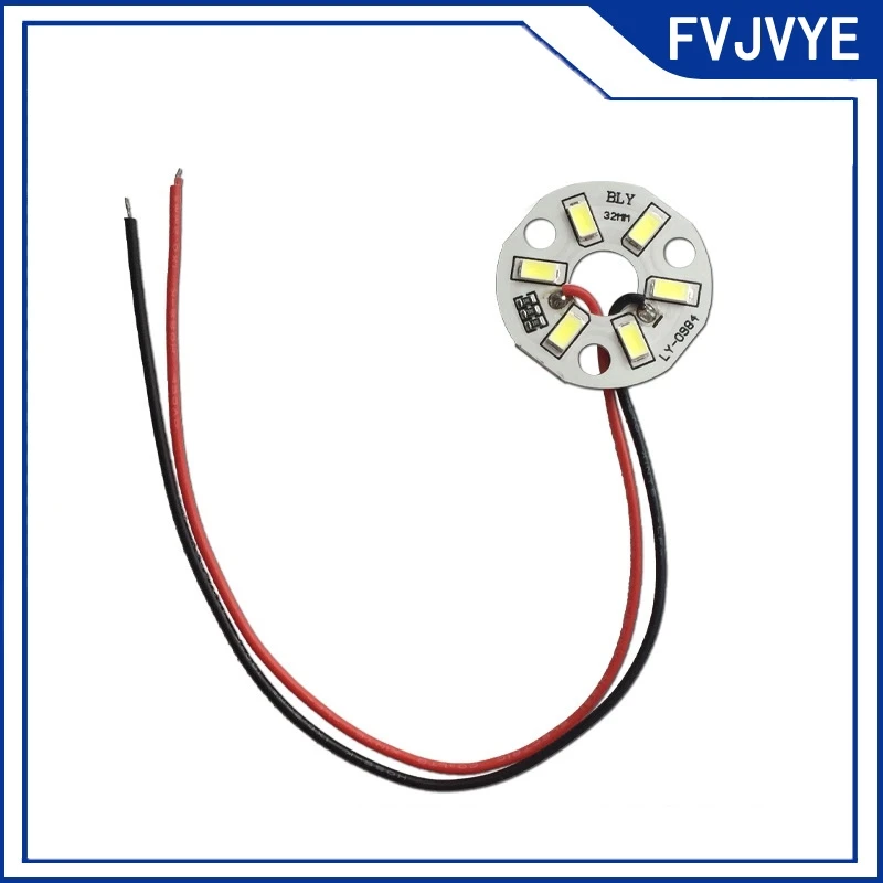 3W LED Chip Bead Lights Wire 5V Board Bulb Round Transformation Light Source Dia 32mm 10mm 20cm Warm White Lamp .A2