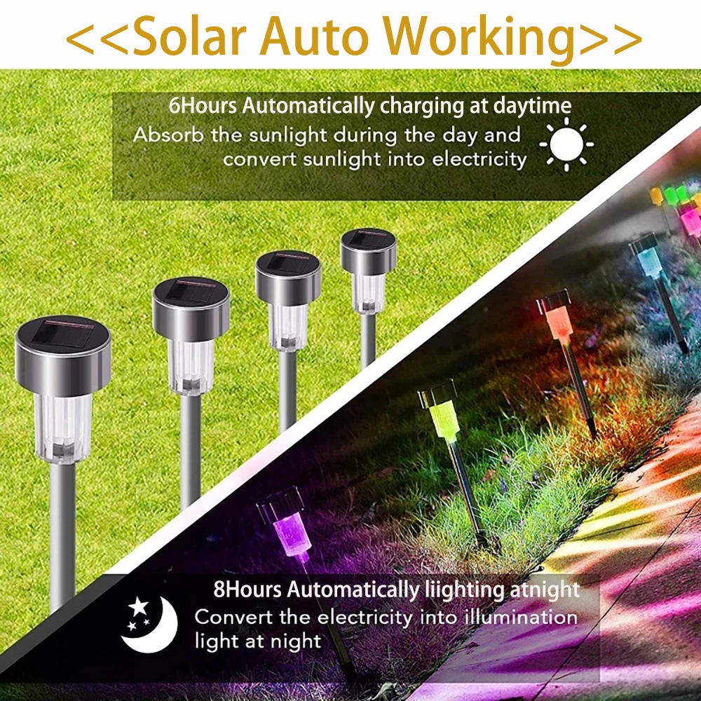 Outdoor Solar Garden Lights LED Lamp Solars Lighting Waterproofing Outdoors Lawn Courtyard Landscape Terrace Sidewalk Decoration