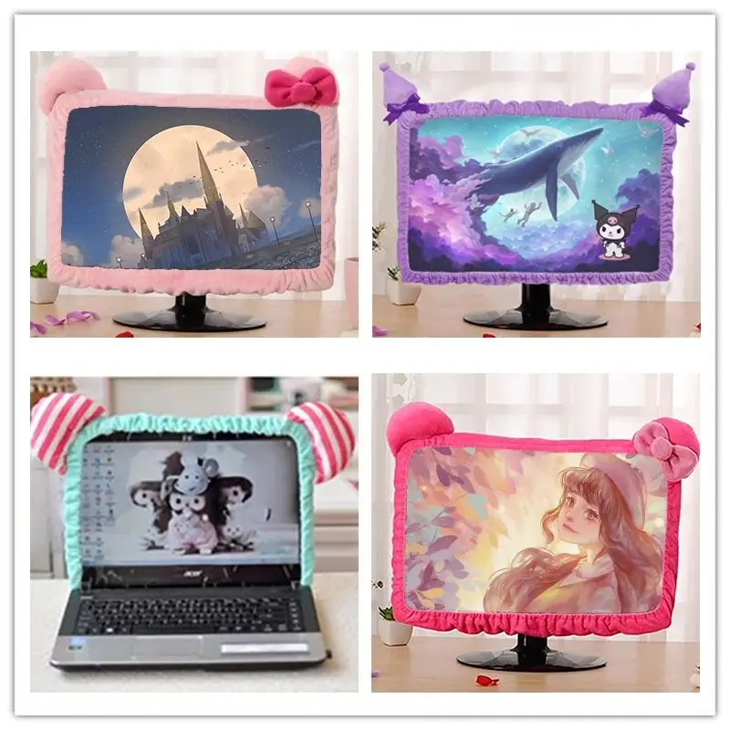Adorable Dustproof Cuter Monitor Decorations Notebook Surrounding Protective Covers Home Organization Dust Covers