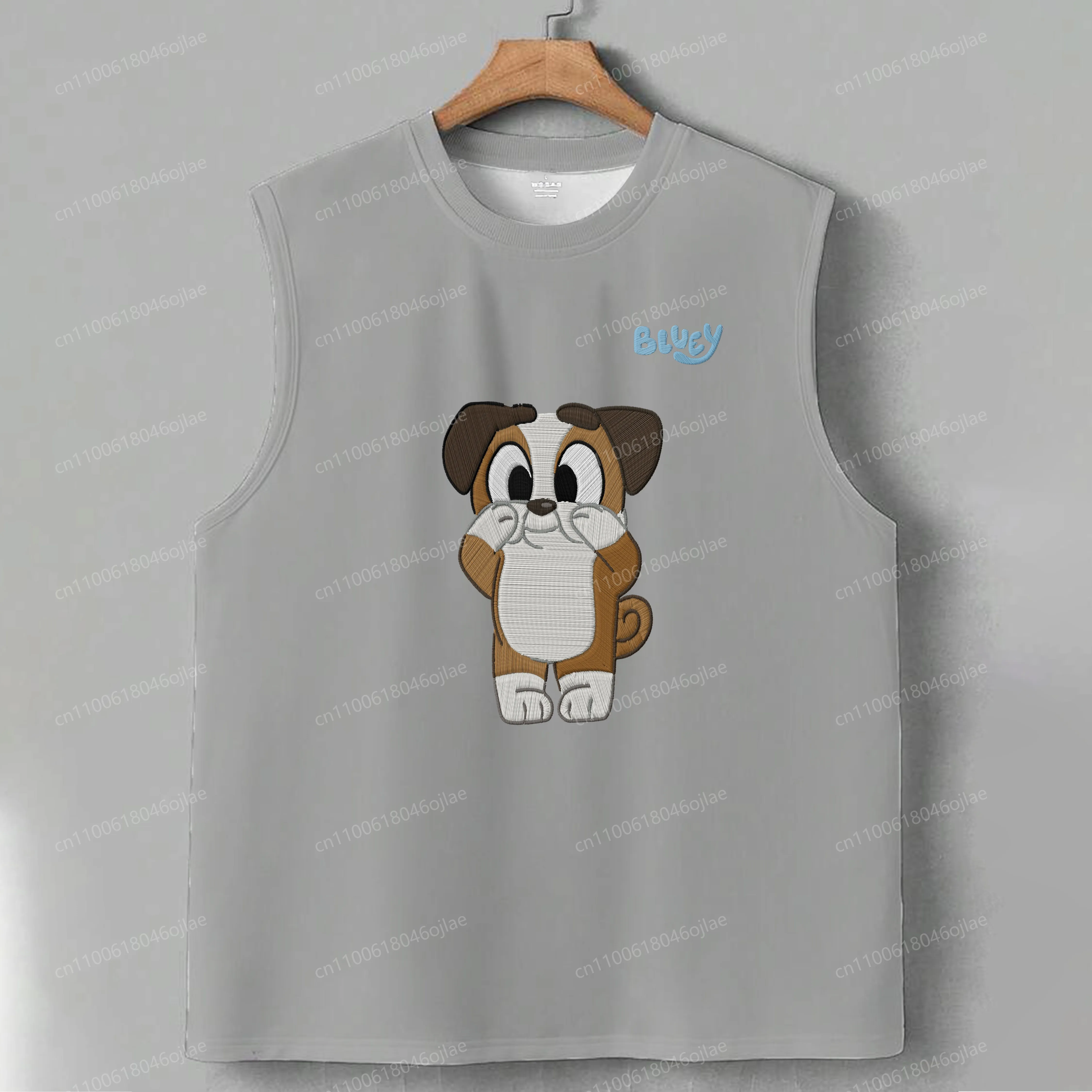 

Men's Clothes Embroidery Bluey Summer Man Street Tank Top Clothing Bingo Has a Tactile Sensation Sleeveless T-shirt Sports Vest