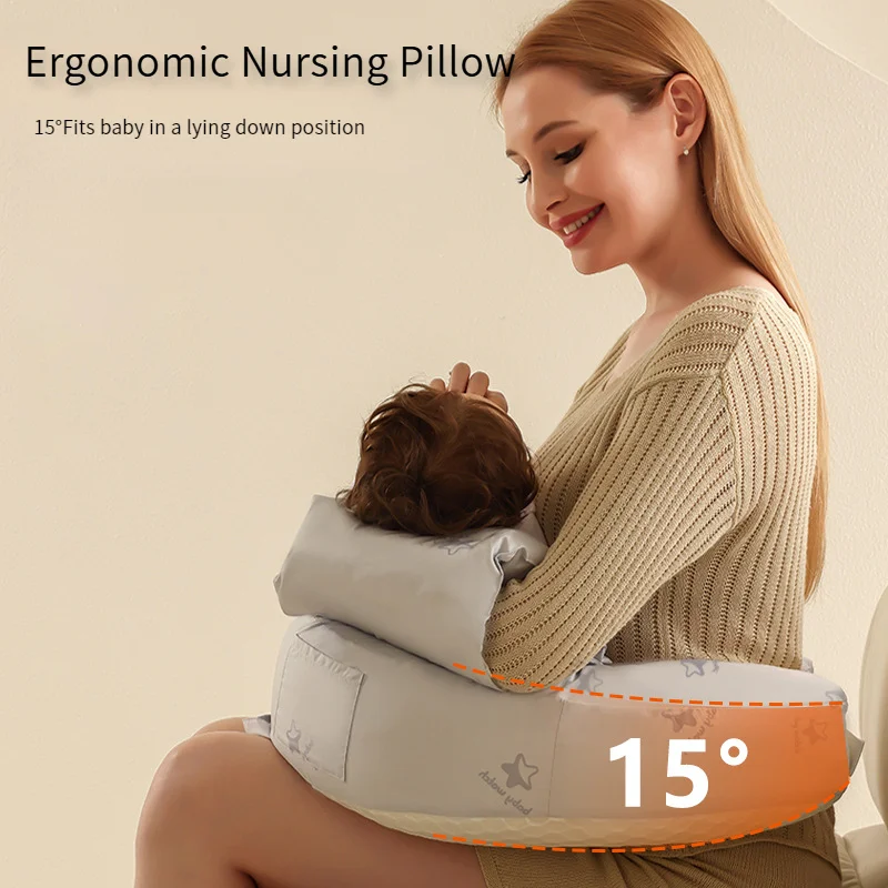 Breastfeeding Pillow with Stable Support and Arm Sleeve Cushion for Comfort and Breathability