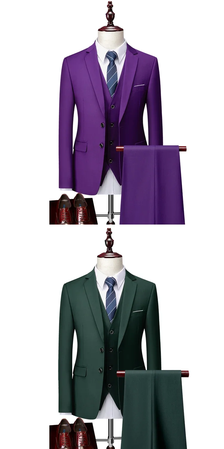 Herren Formeller Slim Fit Smoking Anzug Männlicher Bräutigam Hochzeitsanzug Hochwertige Trauzeugen Luxus Kleidung Business Bankett Party Anzug – Detail 10