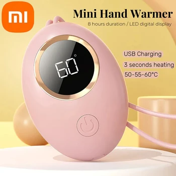 Xiaomi Mini scaldamani portatile da viaggio Ricarica USB Temperatura Display digitale Calore di lunga durata Buon regalo per Natale