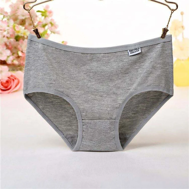 1pc Candy Color Seamless Breathable Cute Pink Cotton Mid Waist Solid Panties Ladies Underwear