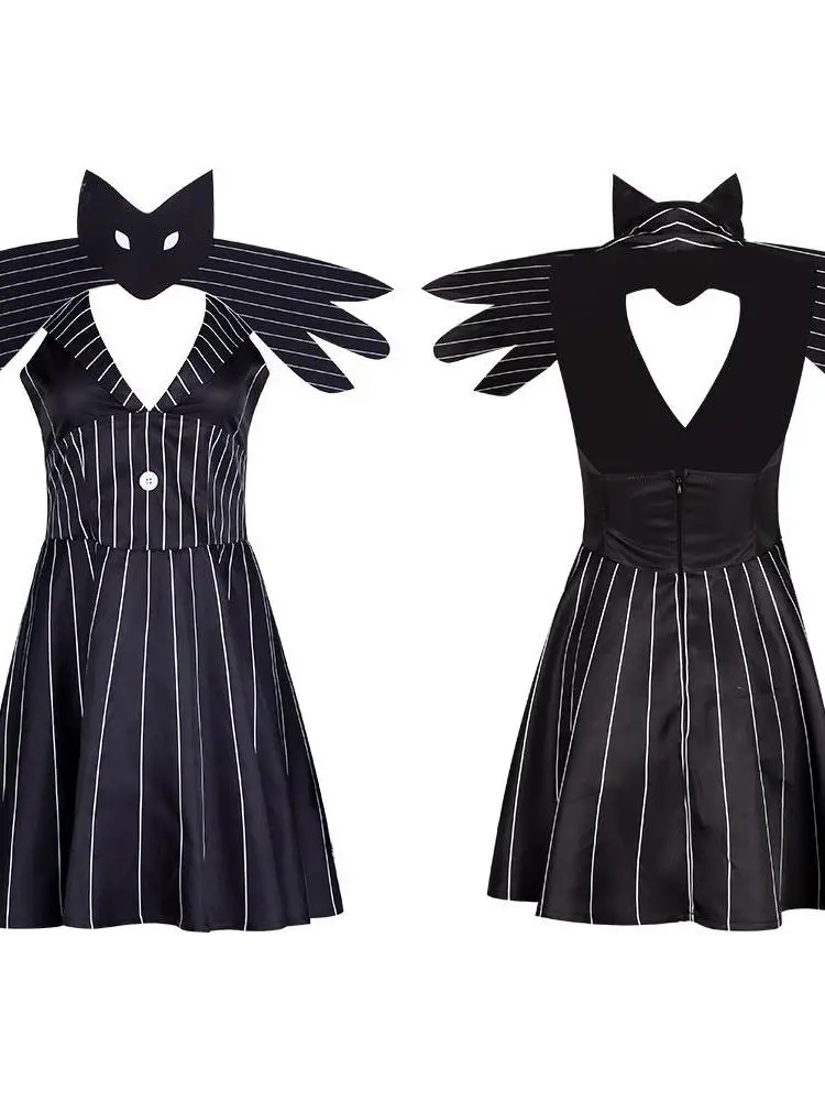 

Костюм для косплея JaSkellington, костюм для выступлений на Хэллоуин, Cisas, ночной ужас S, женская традиционная одежда