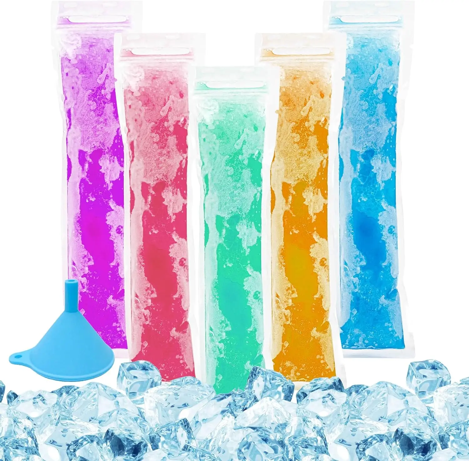 150 BPA-Free Popsicle Bags, 230ml Sealable Tubes for Homemade Ice Candy, Smoothie & Juice