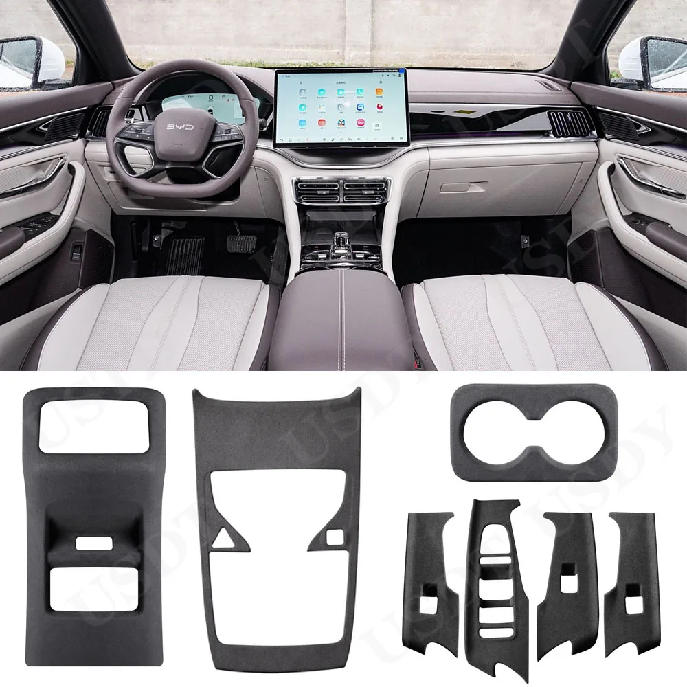 

for BYD SONG PLUS DM-i EV 2022 2023 2024 2025 Suede Car Central Control Panel Cover Display Screen Frame Air outlet Cover Mat