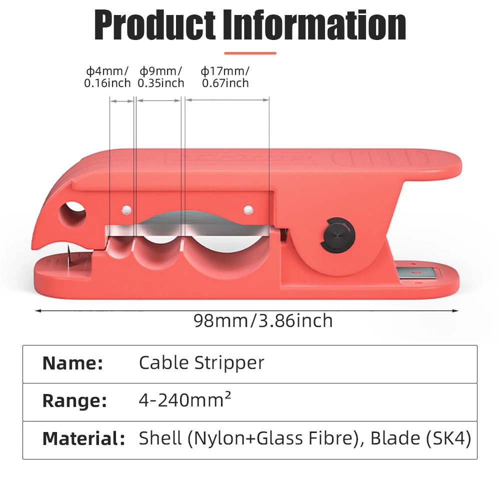 Imagem -06 - Cabo Stripper para Awg Radial Wire Stripper com Lâminas Extras Jaqueta Redonda Ferramenta 12 a Cabos Redondos Iwiss-icp240