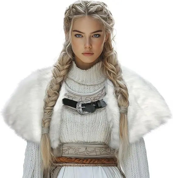 

European And American Medieval Cape Viking Costume Imitation Fur Shawl For Men And Women Halloween Performance Accessories New