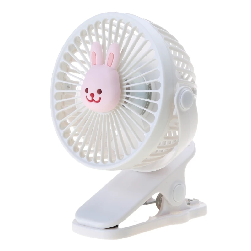 Ventilador para carrinho bebê com desenho animado, ventilador refrigerador dedicado com 3 lâminas, ventilador