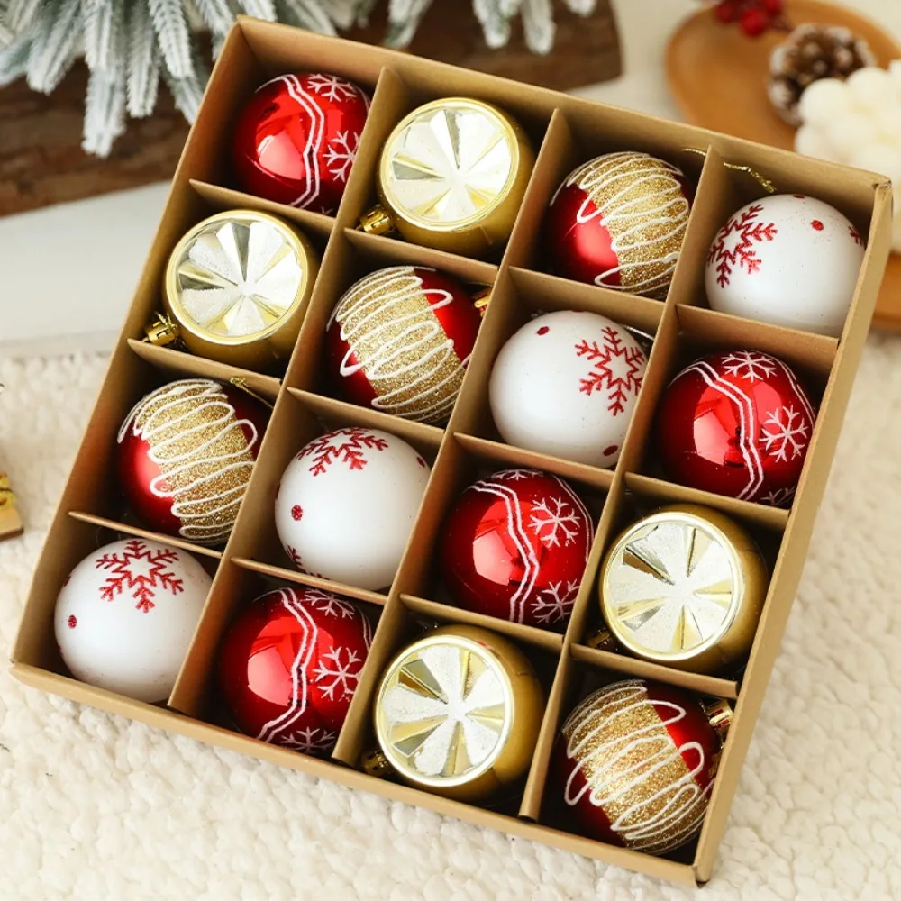 

16Pcs Plastic Christmas Balls Set Small Merry Christmas Decoration Hanging Balls Holiday Decoration Christmas Tree Ornament