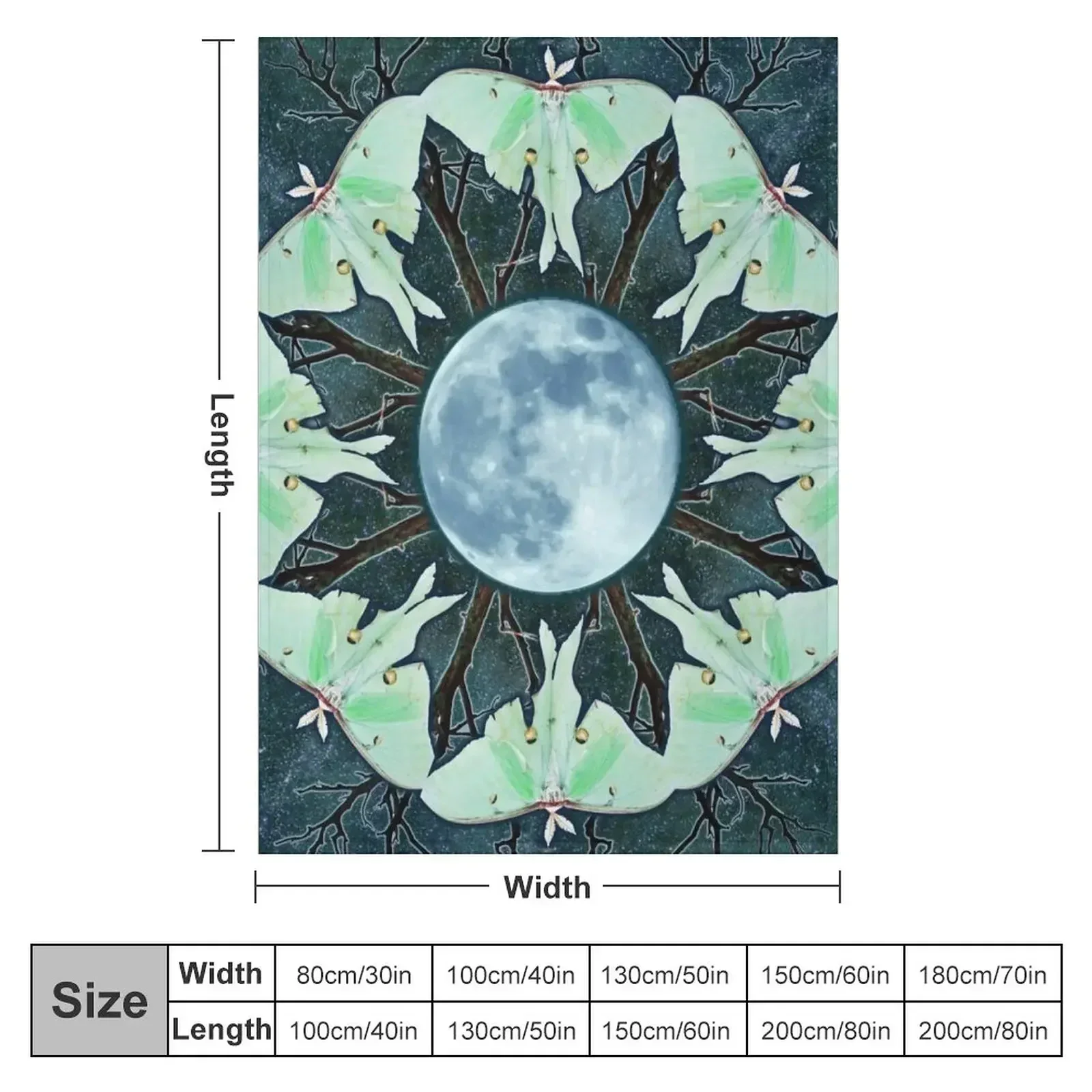 Luna Moth and Full Moon Mandala Throw Blanket cosplay anime Stuffeds For Baby Blankets For Bed Blankets