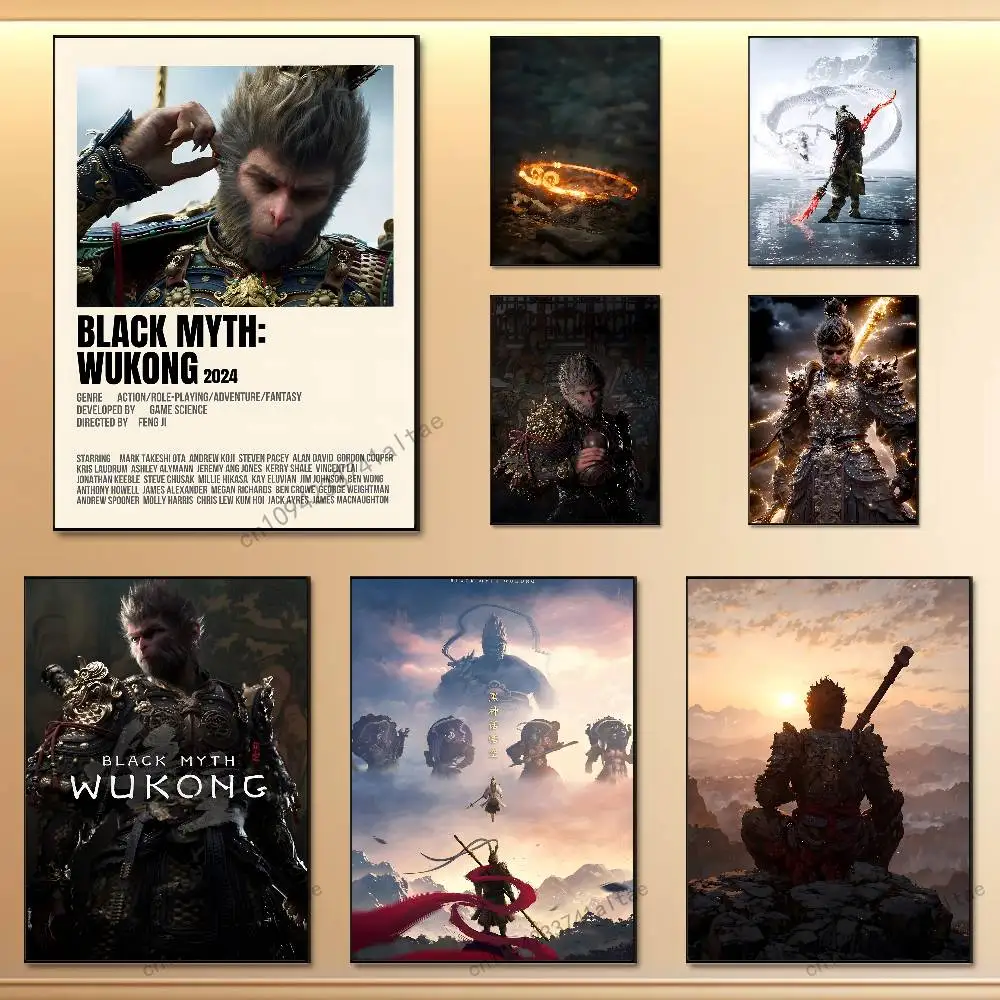 

Black Myth Wukong Poster HD Art Sticky Wall Aesthetic Decoration Waterproof Home Living Room Bedroom Bar