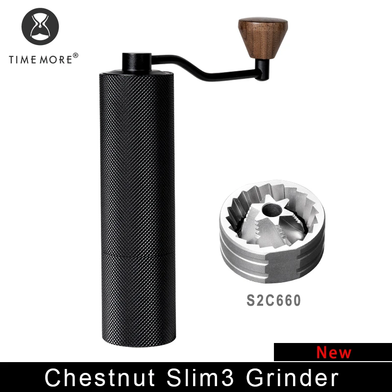 TIMEMORE Slim3 Plus Up Manual Coffee Grinder Mini Burr Steel Core Send Cleaning Brush For Kitchen