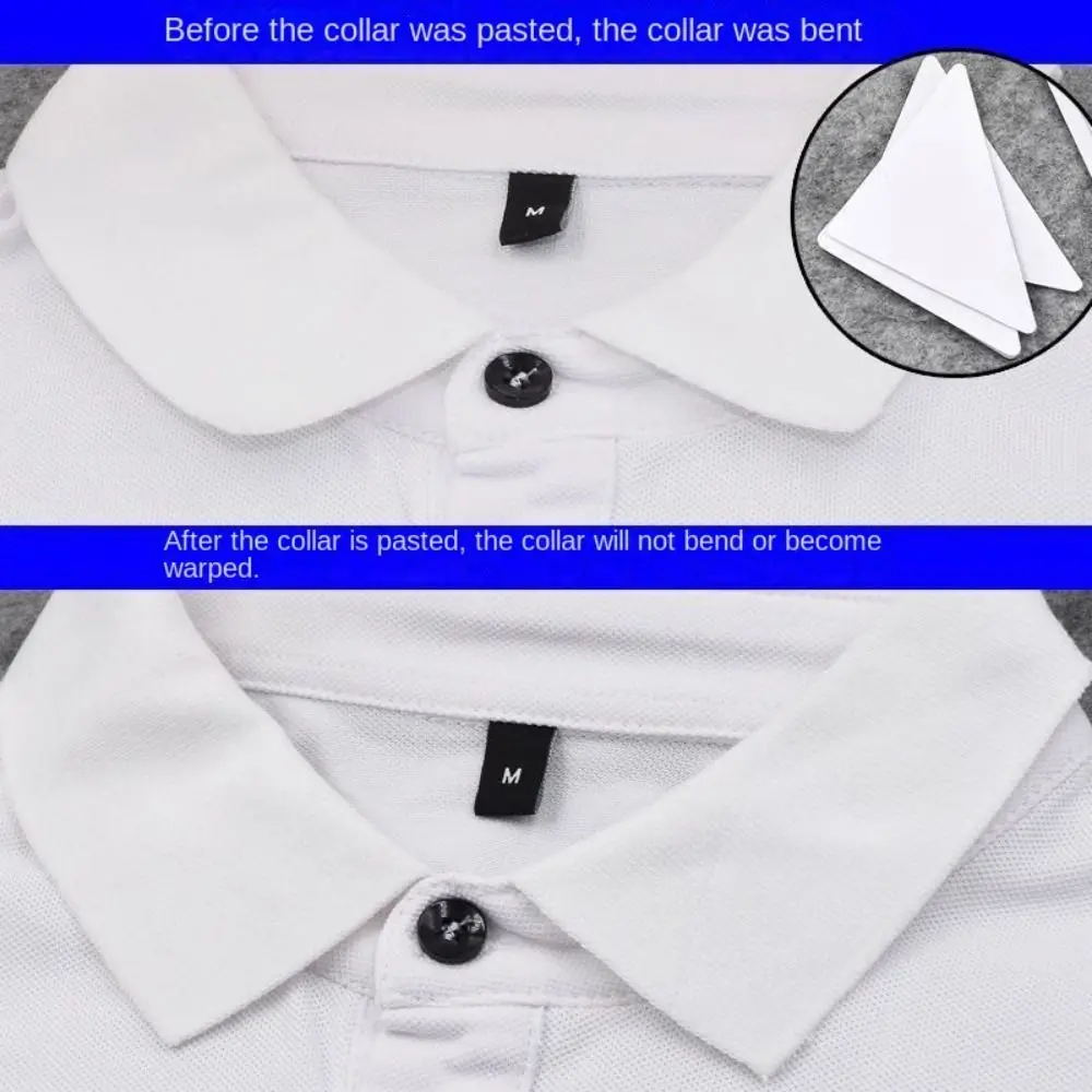10pcs Disposable Shirt Collar Support Shaping Sticker Anti-roll Collar Shaper Fixed Pads Shirt Stand Collar Tool Collar Stays