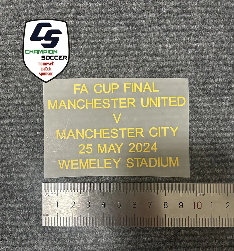 2024 FA final MDT patch Man U yellow match detail patch