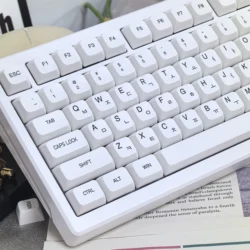White Russian/Korean Keycap XDA Simplified Pbt Heat Sublimation Craft Milk White Matte Keycap Set 120Keys For Gmk 87/75/98/104