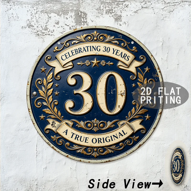 Round Vintage Birthday Age Birth Year Metal Tin Sign Retro Limited Plaque Bar Home Garage Wall Decor Art