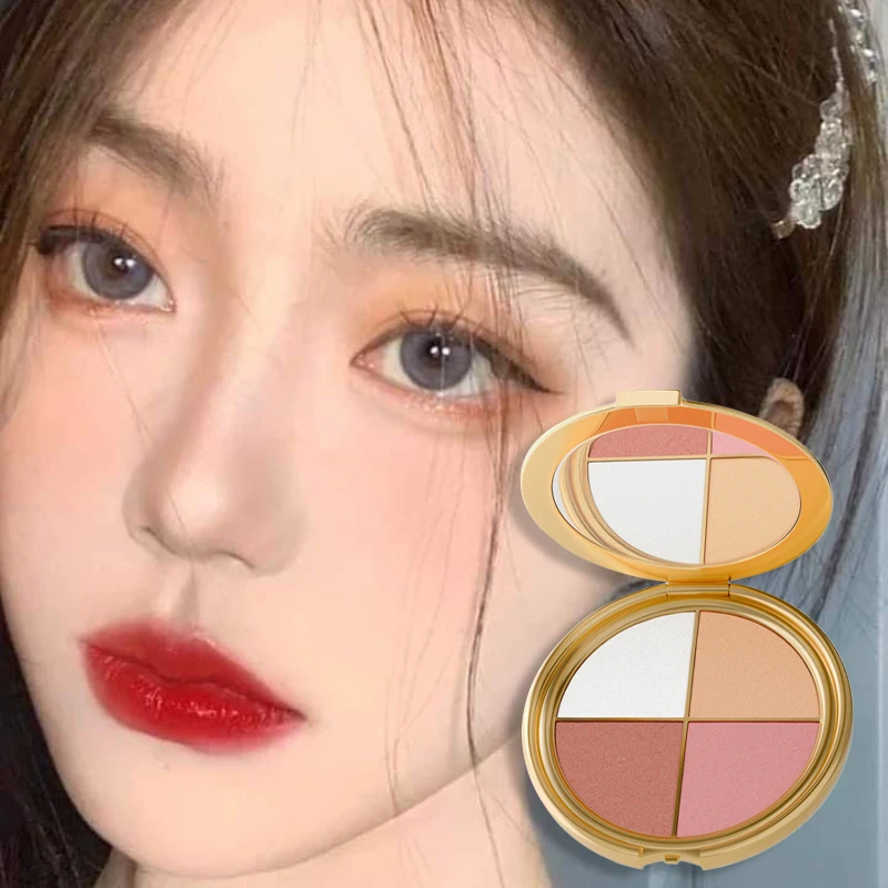 Palette de fard à paupières 3 en 1, surligneur, Blush, maquillage naturel multifonctionnel, nacré, scintillant, pour le visage