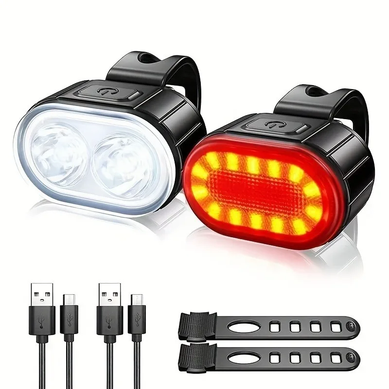 AliExpress NONE Bike Night Riding Light Bike Mountain Bicycle Front Taillight USB Charging Accessories Light Warning Flash Riding Equipment